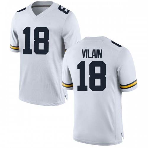 Luiji Vilain Michigan Wolverines Men's NCAA #18 White Game Brand Jordan College Stitched Football Jersey UKU6454IB